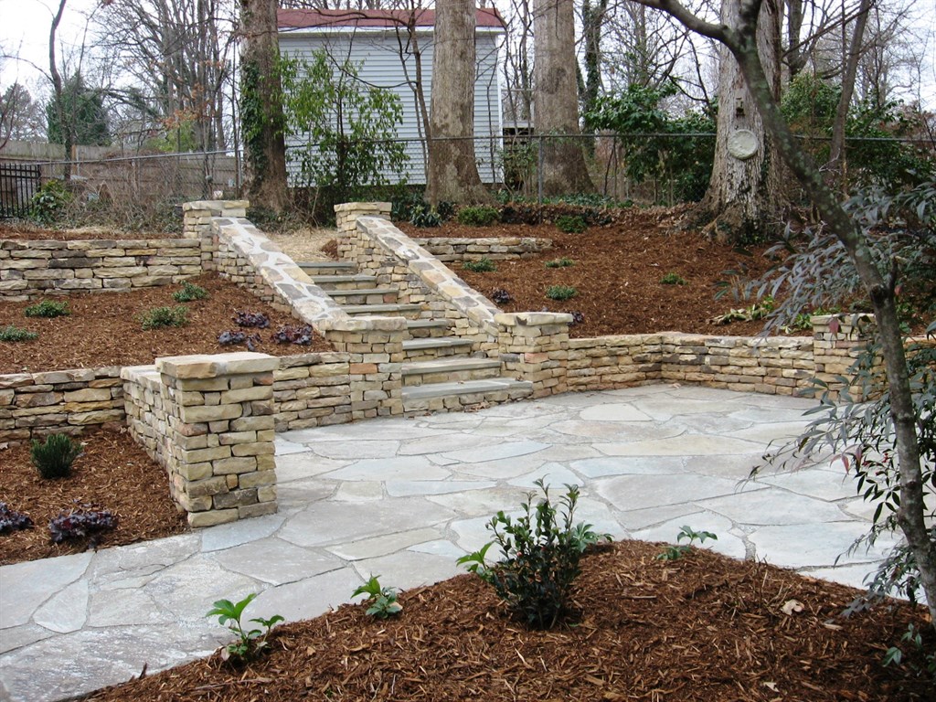 Small Backyard Hardscaping, completed